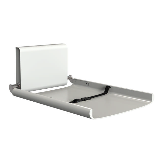 BJÖRK puslebord med sikkerhedsbælte, hvid