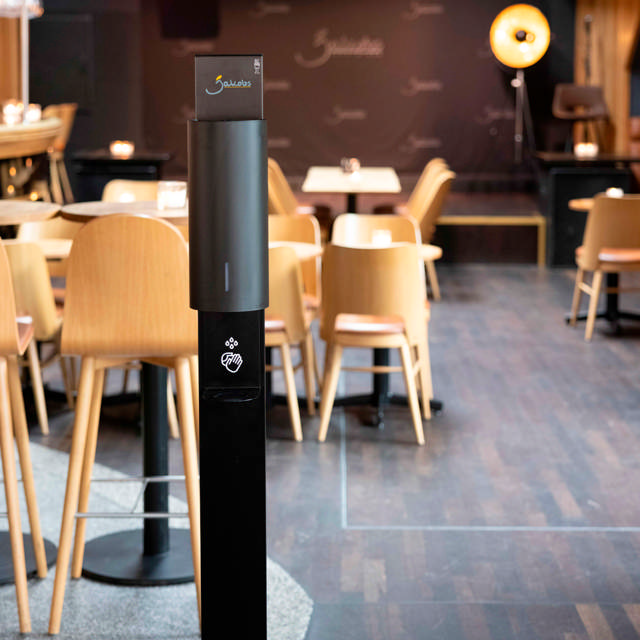 BJÖRK touch-free dispenser for liquid soap/disinfectant, matt black