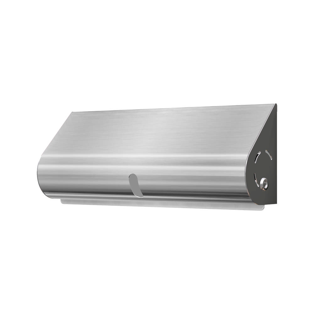 Paper roll holder for baby changing station, stainless steel